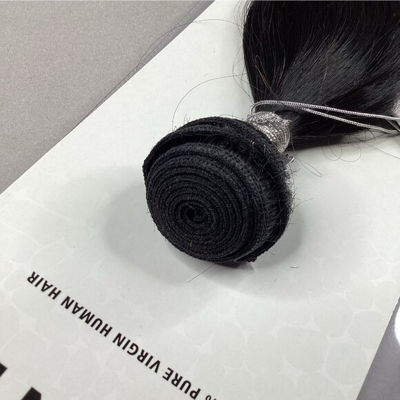 Natural Straight 26” Natural Black 100% Pure Virgin Human Hair Extensions - Picture 3 of 7